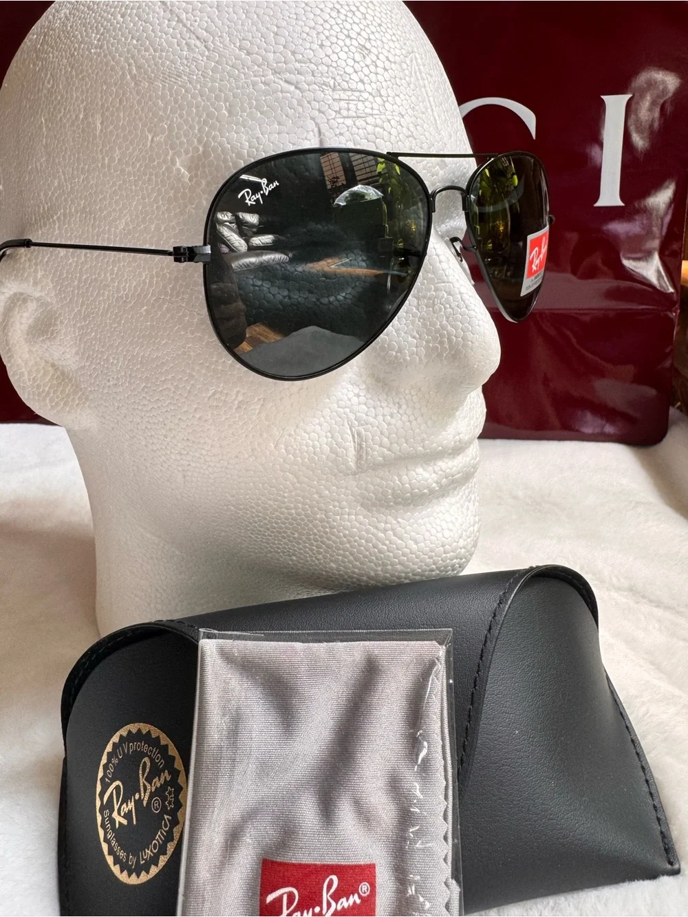 ✅NEW “Ray-Ban” Black Aviator Sunglasses with Dark Lenses